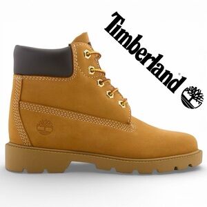 Timberland Boots Kids Waterproof Leather Brown Size 2.5 Lace-Up